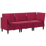 vidaXL Ensemble de meubles pour le salon 3 Pièces Bordeaux Velours