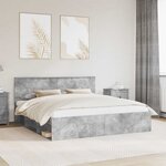 vidaXL Cadre de lit Béton 180 x 200 cm Bois d'ingénierie