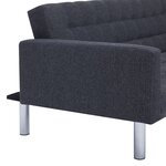 vidaXL Canapé-lit en forme de L Gris foncé Polyester