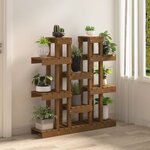 vidaXL Support à plantes Marron miel 104 5x25x109 5 cm Bois massif pin