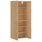 vidaXL Buffet haut Chêne sonoma 69 5x34x180 cm Bois d'ingénierie