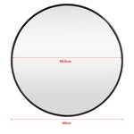 Miroir mural diamètre 60 cm cadre en aluminium noir 03_0007935