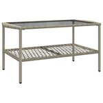 vidaXL Salon de jardin 4 Pièces avec coussins gris clair résine tressée