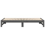 vidaXL Lit coulissant Gris 2x(90x190) cm Bois de pin massif