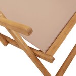 vidaXL Chaises de plage pliantes lot de 2 taupe tissu et bois massif