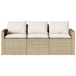 vidaXL Ensemble à manger de jardin et coussins 2 Pièces beige poly rotin