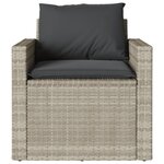 vidaXL Salon de jardin 4 Pièces avec coussins gris clair résine tressée
