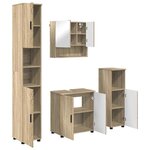 vidaXL Ensemble de mobilier de salle de bain 4 Pièces Chêne sonoma