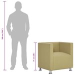 vidaXL Fauteuil cube Vert Tissu