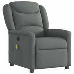 vidaXL Fauteuil inclinable de massage électrique gris foncé tissu