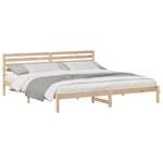 vidaXL Cadre de lit avec tête de lit Marron 180 x 220 cm Pin massif