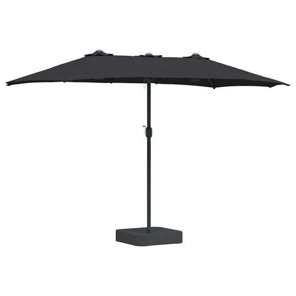 vidaXL Parasol de jardin Noir 385 x 209 x 244 cm Polyester et Acier