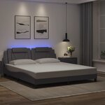 vidaXL Cadre de lit avec LED sans matelas gris 180x200 cm
