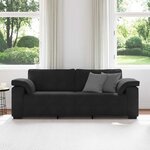vidaXL Canapé à 3 places noir 220x77x82 cm velours
