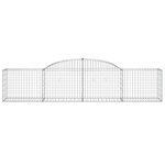 vidaXL Paniers à gabions arqués 20 Pièces 300x50x60/80 cm fer galvanisé