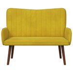 vidaXL Sofa 2 places Jaune 115 x 61 x 87 cm Velours