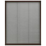 vidaXL Moustiquaire plissée pour fenêtre Aluminium Marron 60x80 cm