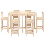 vidaXL Ensemble de bar de jardin 7 Pièces Bois de pin massif