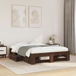 vidaXL Cadre de lit sans matelas chêne marron 120x190 cm