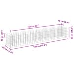 vidaXL Lit surélevé à gabion Acier galvanisé 180x30x30 cm