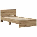 vidaXL Cadre de lit Chêne artisanal 90 x 200 cm Bois d'ingénierie