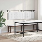vidaXL Tête de lit suspendue Avec lumière LED Blanc Tissu
