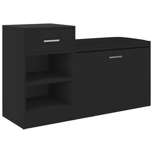 vidaXL Banc à chaussures Noir 94 5x31x57 cm Aggloméré