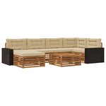 vidaXL Ensemble de canapés d'extérieur 7 pc Naturel et Beige