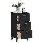 vidaXL Table de chevet VIKEN noir bois d'ingénierie