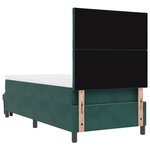 vidaXL Lit Box Spring avec Matelas & Banc Vert Foncé 90x190 cm en Velours