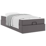 vidaXL Cadre de lit avec matelas Gris 90 x 200 cm Faux cuir