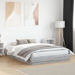 vidaXL Cadre de lit avec lumières LED sonoma gris 120x200 cm