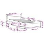 vidaXL Cadre de lit sans matelas blanc 90x200 cm bois de pin massif