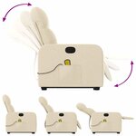 vidaXL Fauteuil inclinable de massage Crème Tissu