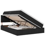 vidaXL Lit de rangement LED avec matelas Noir 140 x 200 cm Tissu