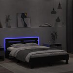 vidaXL Cadre de lit avec LED sans matelas noir 135x190 cm
