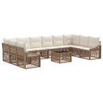 vidaXL Ensemble de canapé de jardin 11 Pièces Beige polyrotin