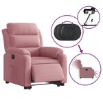 vidaXL Fauteuil inclinable électrique rose velours