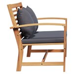 vidaXL Ensemble de canapé de jardin 2 Pièces Naturel Bois de teck solide