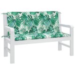 vidaXL Coussins de banc de jardin lot de 2 motif de feuilles