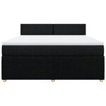 vidaXL Sommier à lattes de lit avec matelas Noir 180x200 cm Tissu
