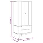 vidaXL Garde-robe OTTA 76 5x53x172 cm Bois massif de pin