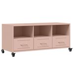 vidaXL Meuble TV rose 100 5x39x43 5 cm acier