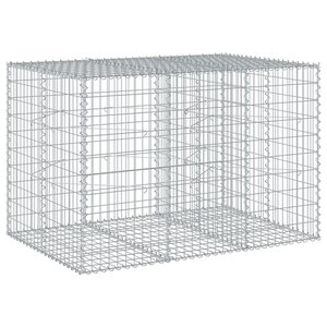 vidaXL Panier gabion avec couvercle 150x100x100 cm fer galvanisé