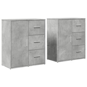vidaXL Buffets 2 Pièces gris béton 60x31x70 cm bois d'ingénierie