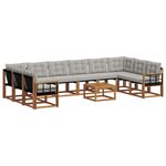 vidaXL Ensemble de canapés d'extérieur 11 pc Gris Naturel et Clair