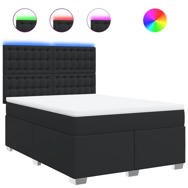 vidaXL Sommier à lattes de lit avec matelas Noir 160x200 cm