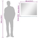 vidaXL Miroir mural avec étagère 80x60 cm Verre trempé