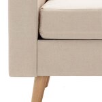 vidaXL Canapé à 2 places Crème Tissu