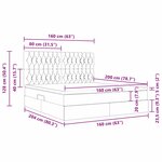 vidaXL Lit de rangement LED avec matelas Gris foncé 160 x 200 cm